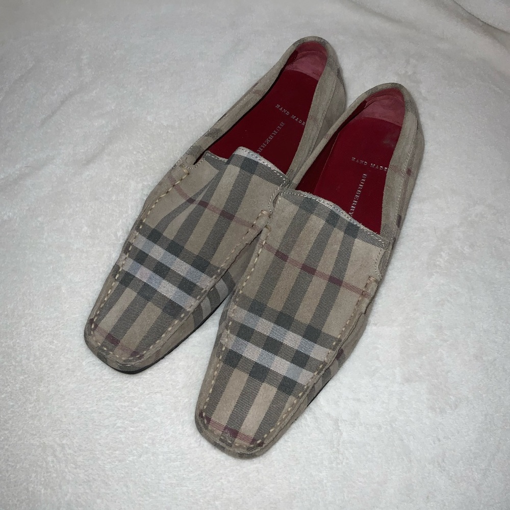 EUC Authentic Women’s Burberry Suede Driving Loafers Hand Made Size 38